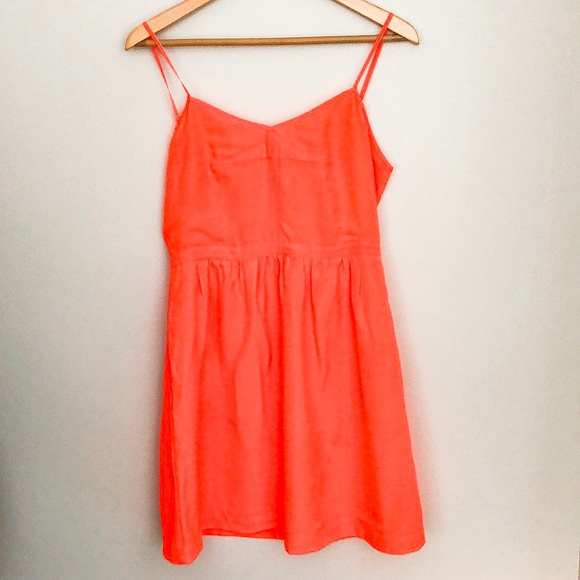 J. Crew Orange Strappy Dress Preppy Size 8 - Picture 2 of 7